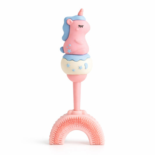 U-Shaped Toothbrush - Twinkle Unicorn With Pink Handle
