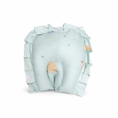 Baby Bedding Set With Mosquito Net & Head Support Pillow - Minty Orchard