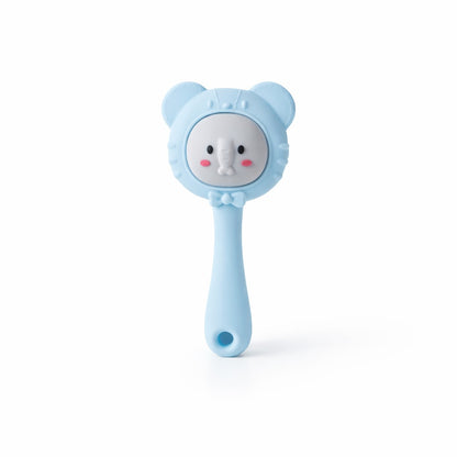 Silicone Elephant Rattle Teether - Blue Mist