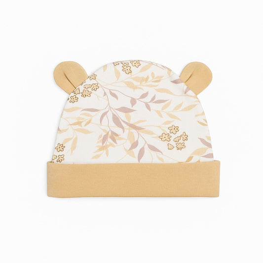 Beanie With Teddy Ears - Leafy Meadow