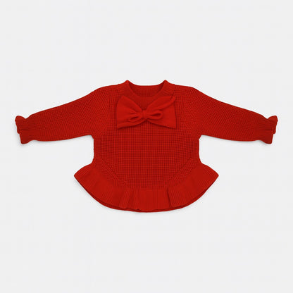 Ruby Red Knitted Top, Pants & Beret Set