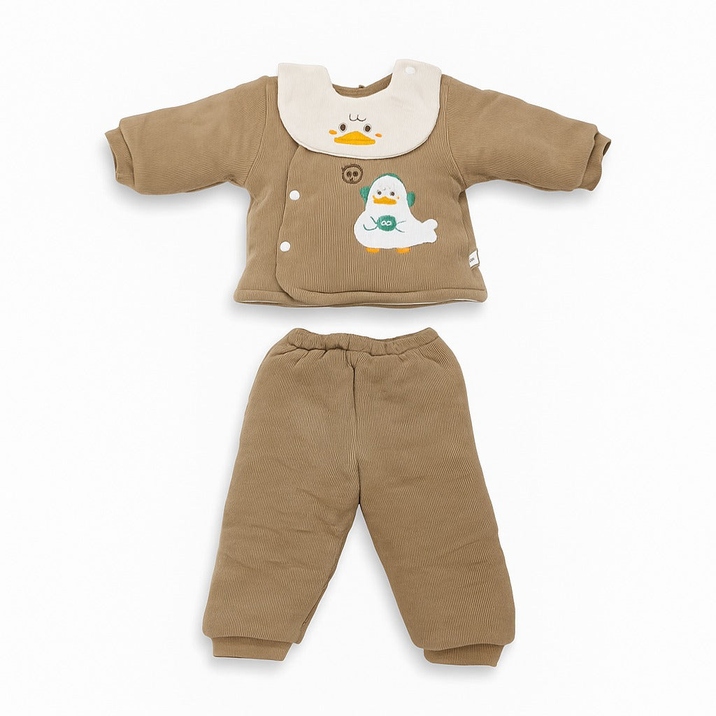 Warm Full Sleeves Co-ord Set With Bib - Little Brown Quacks
