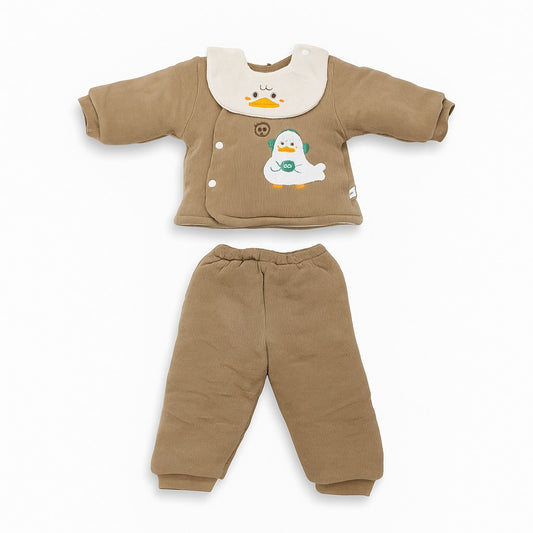 Warm Full Sleeves Co-ord Set With Bib - Little Brown Quacks