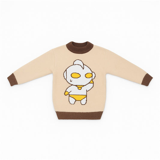 Knitted BabySweater  - Brown Bolt Hero