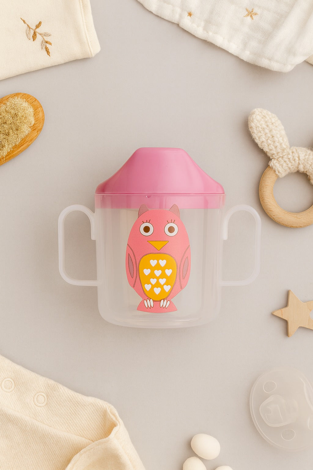 Baby Spout Sipper Cup - Transparent (Pink)