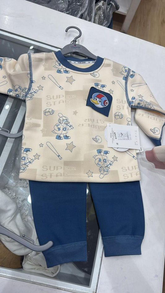 Knitted Full Sleeves Jogger Co-ord Set - Sporty Bot