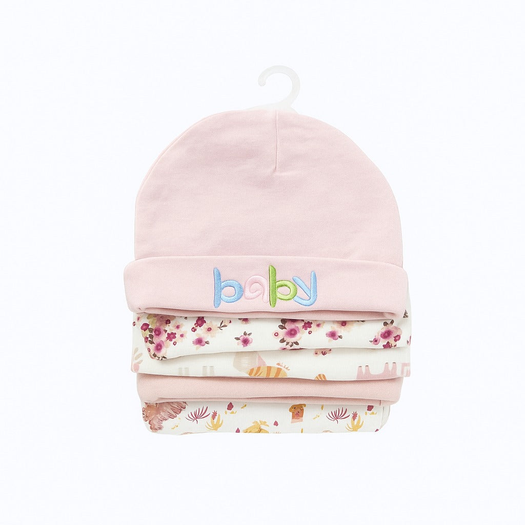Unisex Baby Beanies Set of 5 - Pastel Baby