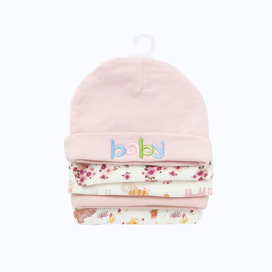 Unisex Baby Beanies Set of 5 - Pastel Baby