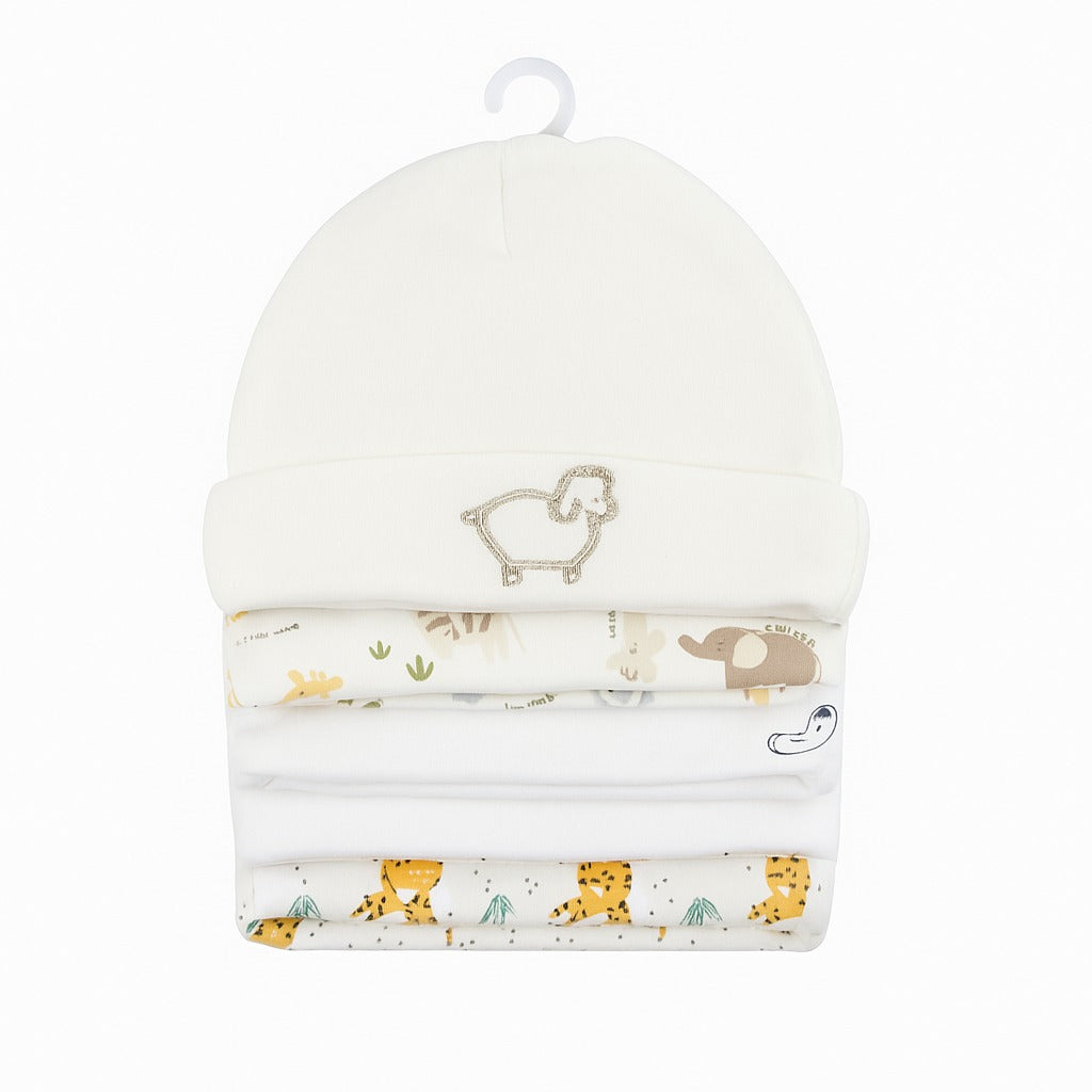 Unisex Baby Beanies Set of 5 - Little Lamb