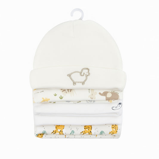 Unisex Baby Beanies Set of 5 - Little Lamb