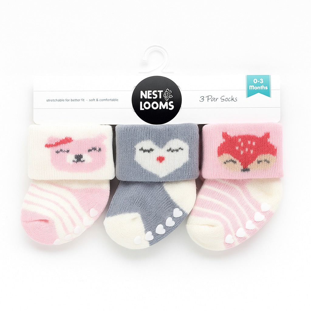 Knitted Antiskid Socks 3 pc set - Mini Munchkins