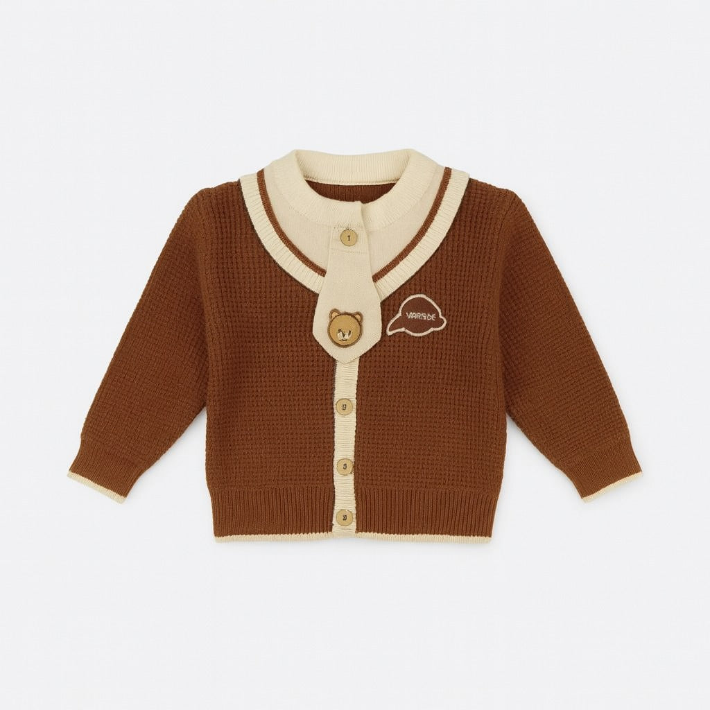 Knitted Sweater Pant Co-ord Set with Tie - Teddy Toast