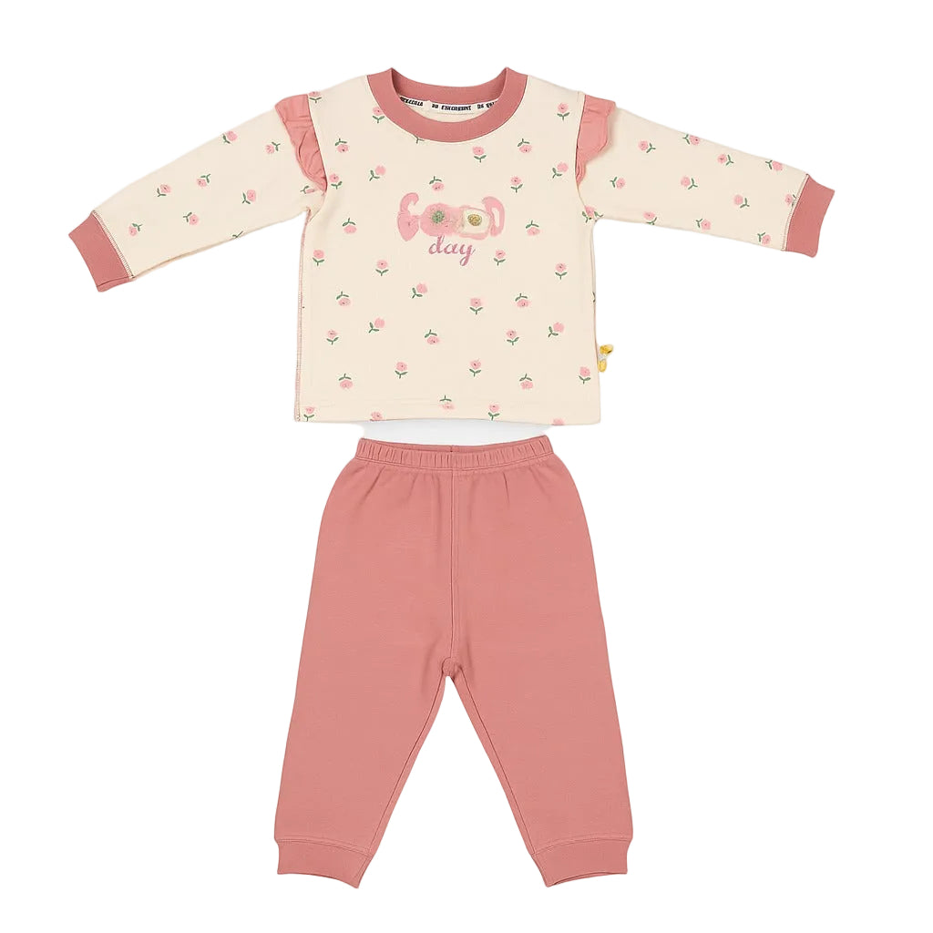 Full Sleeves Top & Jogger Co-ord Set - Pink Blossom