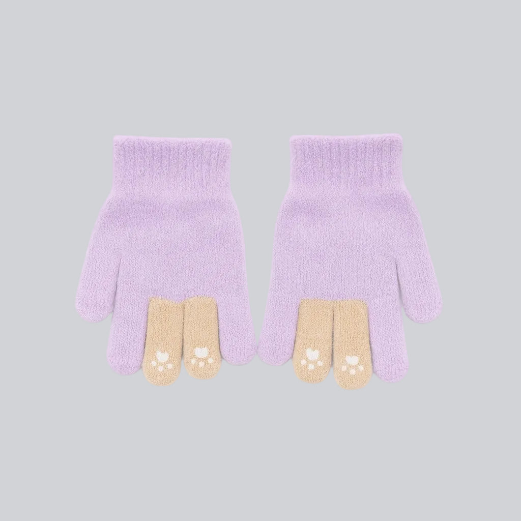 Baby Winter Finger Gloves - Lilac Bunny