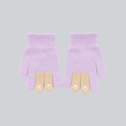 Baby Winter Finger Gloves - Lilac Bunny