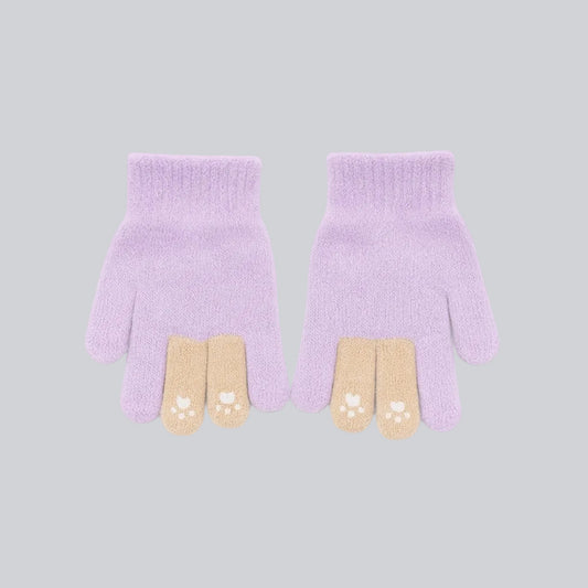 Baby Winter Finger Gloves - Lilac Bunny