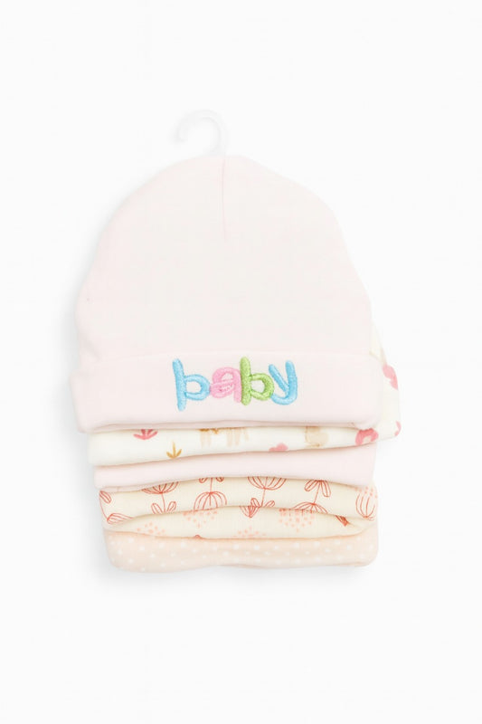 Unisex Baby Beanies Set of 5 - Soft Blush Wonders