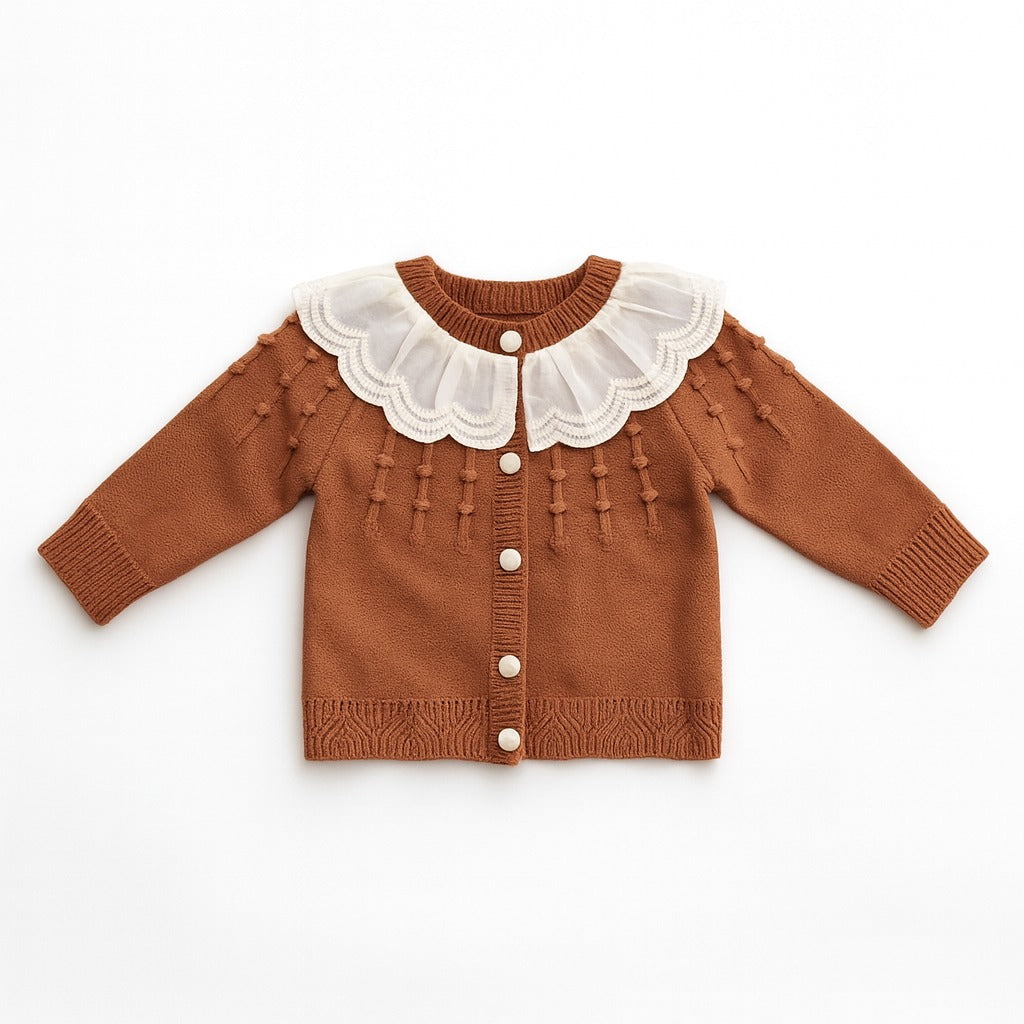 Knitted Ruffle Sweater & Skirt Set - Brownie Bloom