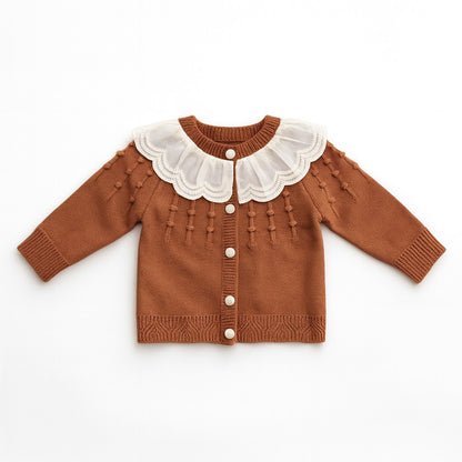 Knitted Ruffle Sweater & Skirt Set - Brownie Bloom