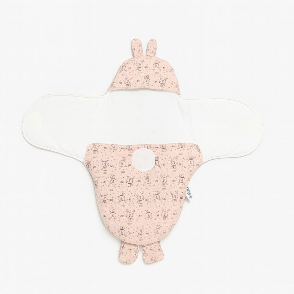Baby Hooded Wrapper  - Bunny Doodle