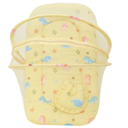 Baby Bedding Set With Mosquito Net & Head Support Pillow - Coral Tlaes