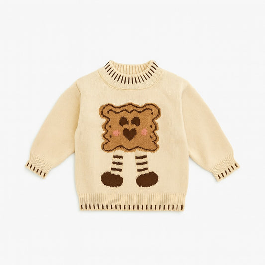 Knitted Baby Sweater - Brownie Biscuit