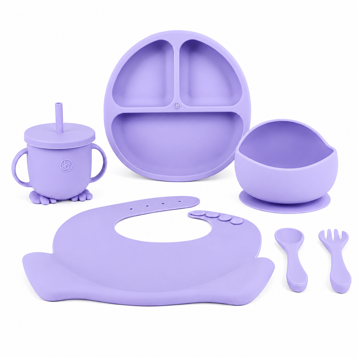 6 pcs Silicone Feeding Sets- Purple Round