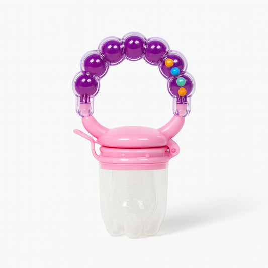 Silicone Fruit Nibbler - Pink Bubble Handle