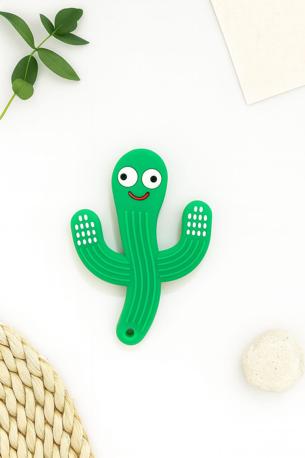Silicone Cartoon Teether - Cactus (Green)