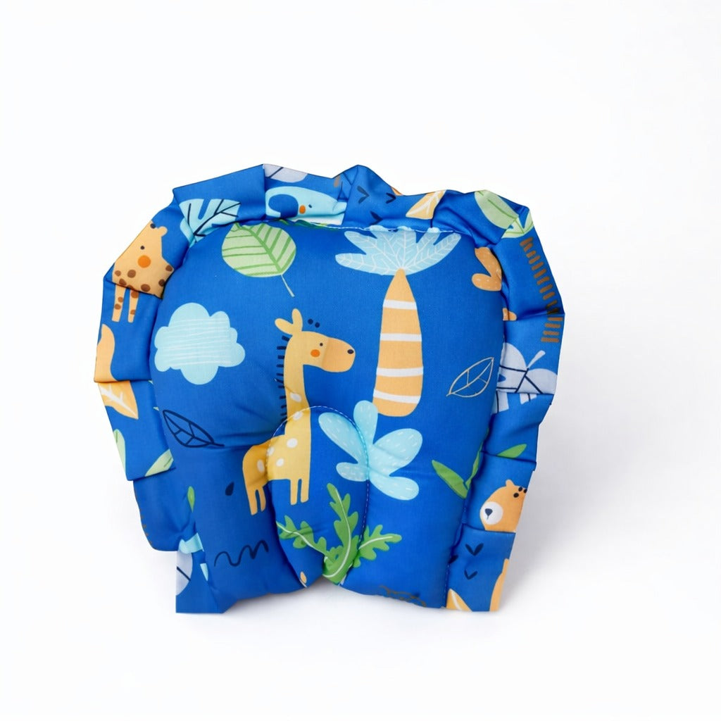 Baby Bedding Set With Mosquito Net & Head Support Pillow - Blue Jungle