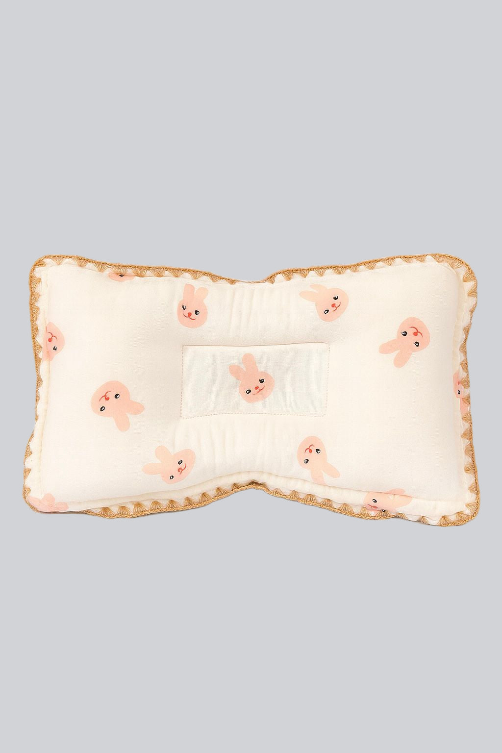 Rectangular Baby Pillow - Pink Bunny