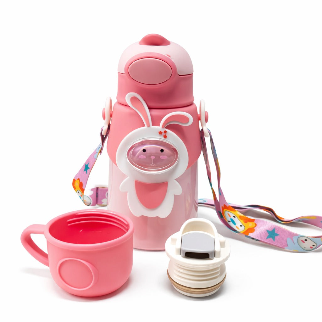 Stainless Steel Insulated Hot & Cold Sipper With Protective Cover 500ml - Pinky Hopster