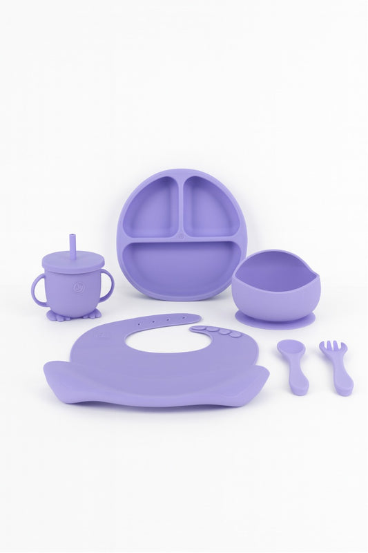 8 pcs Silicone Feeding Sets- Purple Round