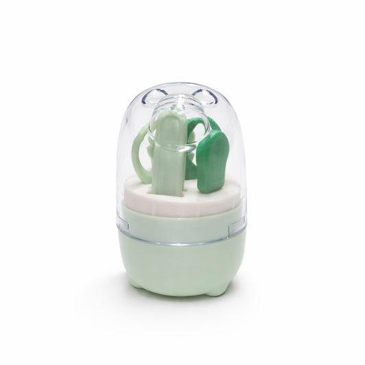 4-in-1 Bear Baby Grooming Kit with Scissors, Nail Filer, Tweezer & Clipper - Green