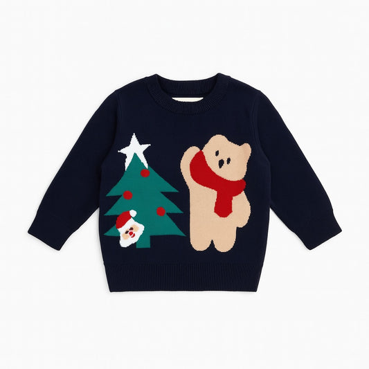 Knitted Christmas Sweater - Midnight Polar