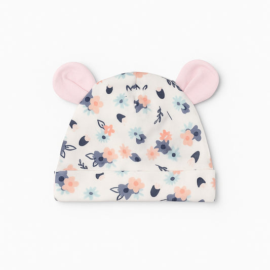 Beanie With Teddy Ears - Petal Puff