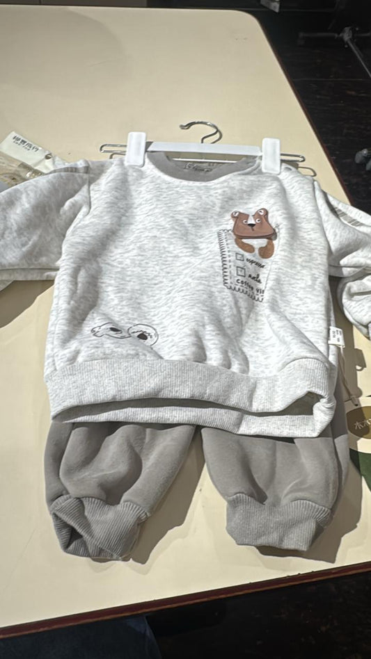 Winter Sweatshirt & Jogger Pants Co-ord Set - Planner Bear