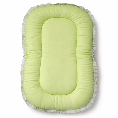 Baby Bedding Set With Mosquito Net & Head Support Pillow - Minty Orchard