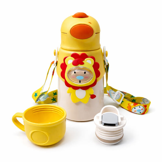 Stainless Steel Insulated Hot & Cold Sipper With Protective Cover 500ml - Chubby Honey Roar