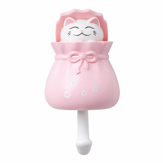 Adhesive Multipurpose Wall Hook for Towels, Bags & Clothes - Pink Kitty