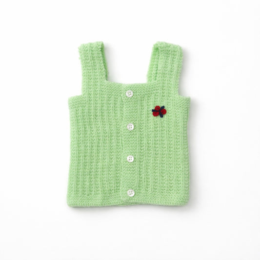 Woolen Vest Square Neck - Fresh Leaf