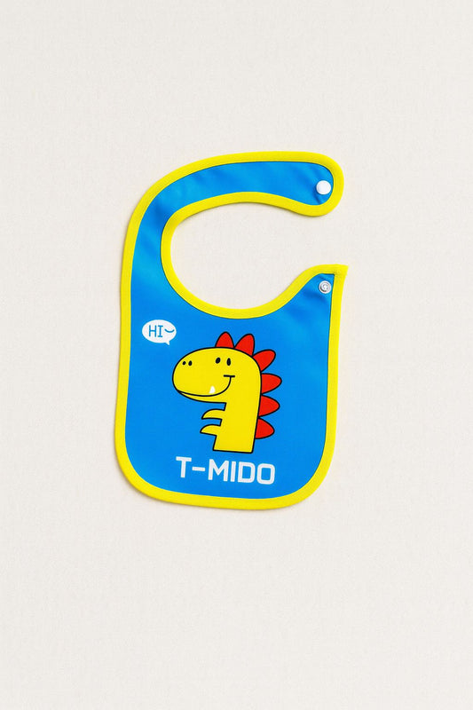 Waterproof Feeding Bibs with Snap Button Closure - Little Dino
