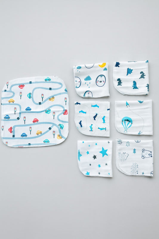 Washcloth For Baby- 7pc set (white)