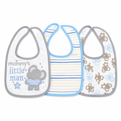 Cloth Feeding Bib Set of 3 - Mommy's Little Man
