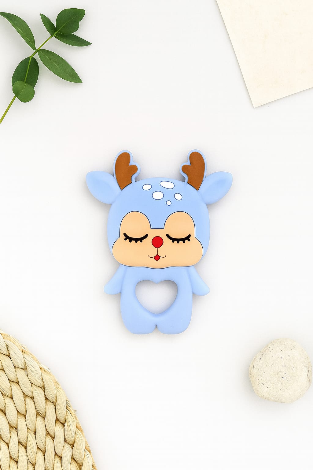 Silicone Cartoon Teether - Deer (Blue)
