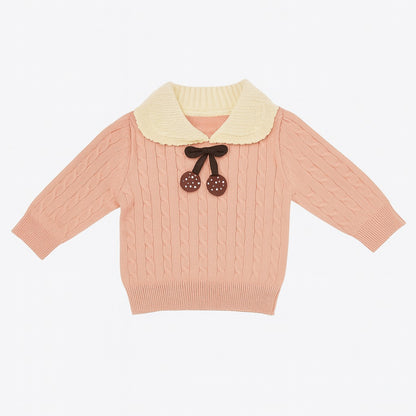 Knitted Top & Pant Co-ord Set - Peachy Cherry