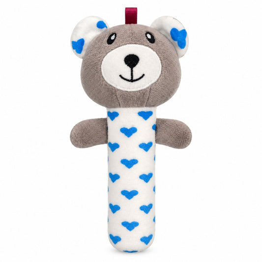 Cloth Rattle Teether - Heart Teddy