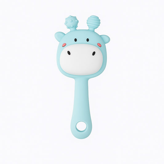 Giggly Giraffe Rattle Teether - Cotton Blue