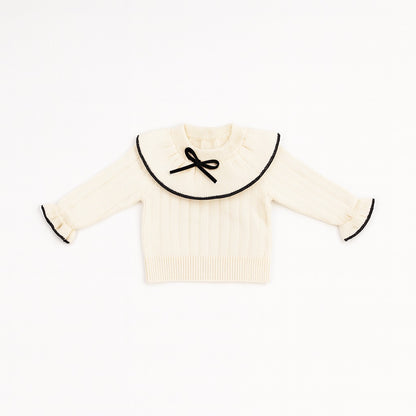 Knitted Ruffle Top & Pant Co-ord Set - Vanilla Whispers