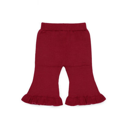 Knitted Top & Pant Co-ord Set - Berry Cherry